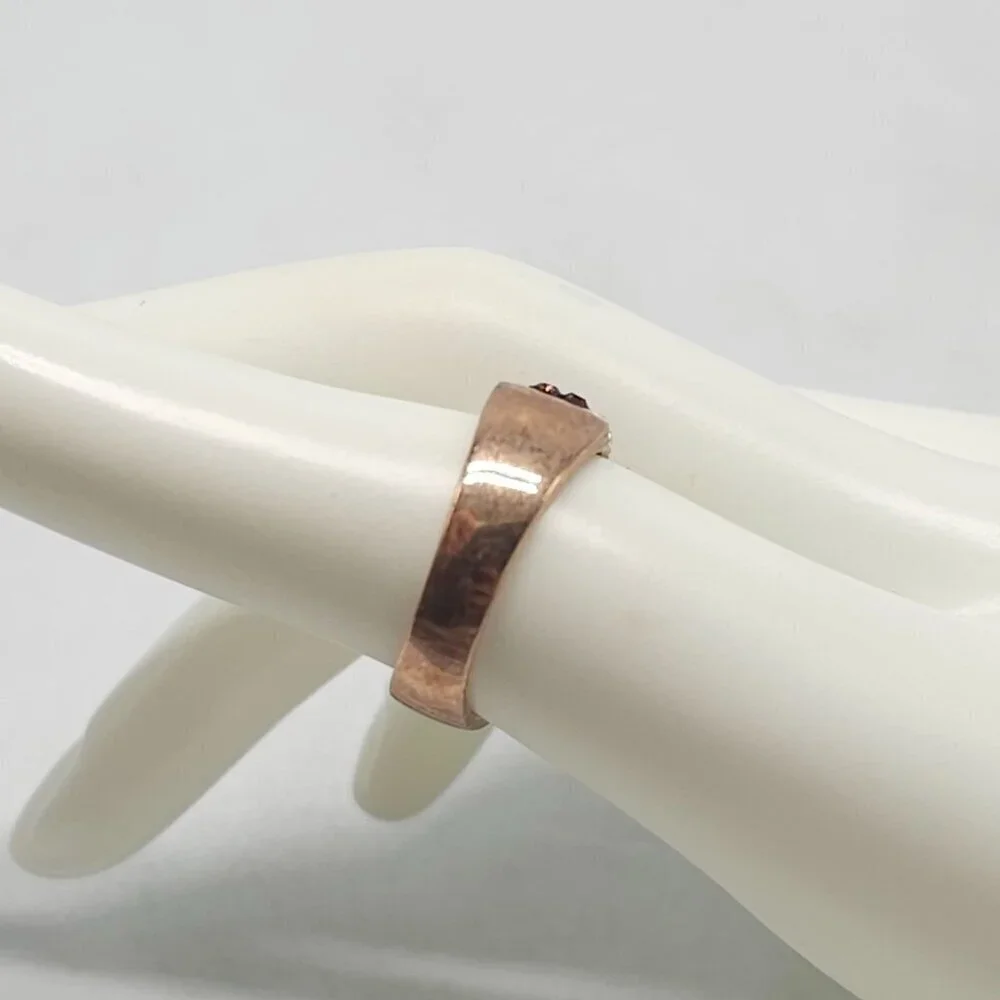 Gold Plated Ring Brown Clear Crystal Accents Size 7 Elegant Sparkling Design